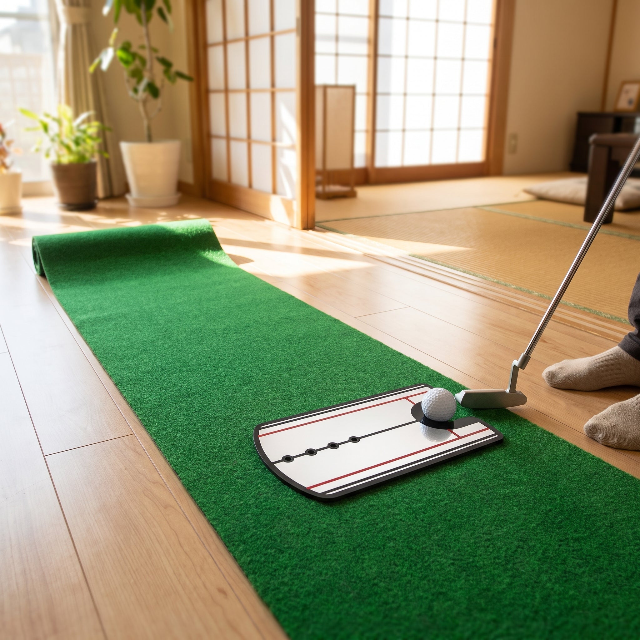 自宅パターマットでの練習シーン